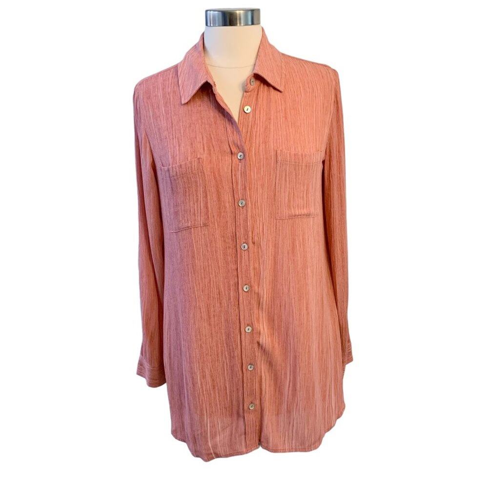 SOFT SURROUNDINGS Long Sleeve Tunic Button Up Top S